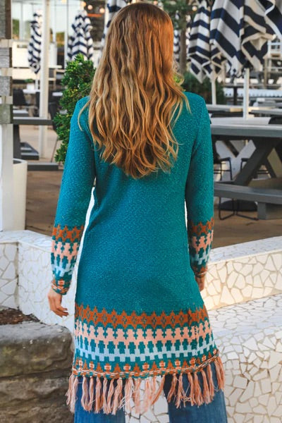 Aztec Cardigan - Emerald Green – Luna and Willow Collective
