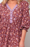 Maggie 3/4 Sleeves Midi Dress