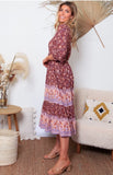 Maggie 3/4 Sleeves Midi Dress