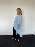 Rayah Flowy V-Neck Top - Sky Blue