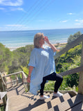Rayah Flowy V-Neck Top - Sky Blue