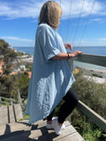 Rayah Flowy V-Neck Top - Sky Blue