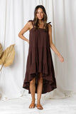 First Love Ruffle Tiered Midi Dress - Chocolate