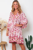 Luisa 3/4 Sleeves Mini Dress