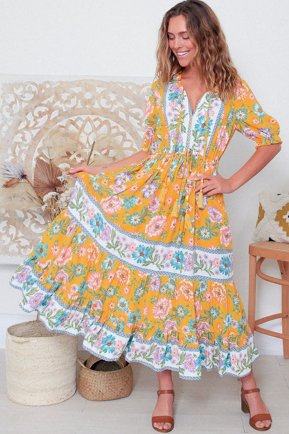 Keilani 1/2 Sleeves Maxi Dress