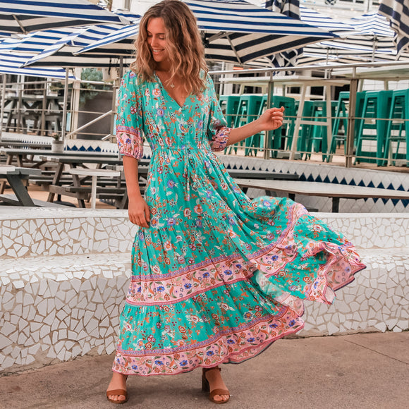 Andrea V-Neck Maxi Dress