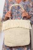 Sandy Straw Fringe Bag