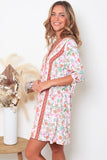Debra 1/2 Sleeves Mini Dress