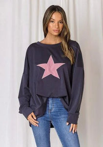 Bonnie Contrast Star Cotton Sweat