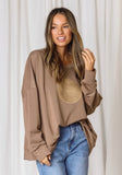 AVA Cotton Sequin Circle Sweat - Latte