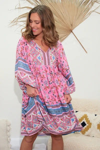 Faith 3/4 Sleeves Mini Dress