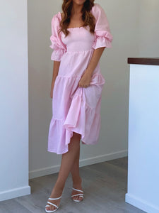 Astrid Gingham Dress - Pink