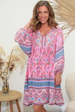 Faith 3/4 Sleeves Mini Dress